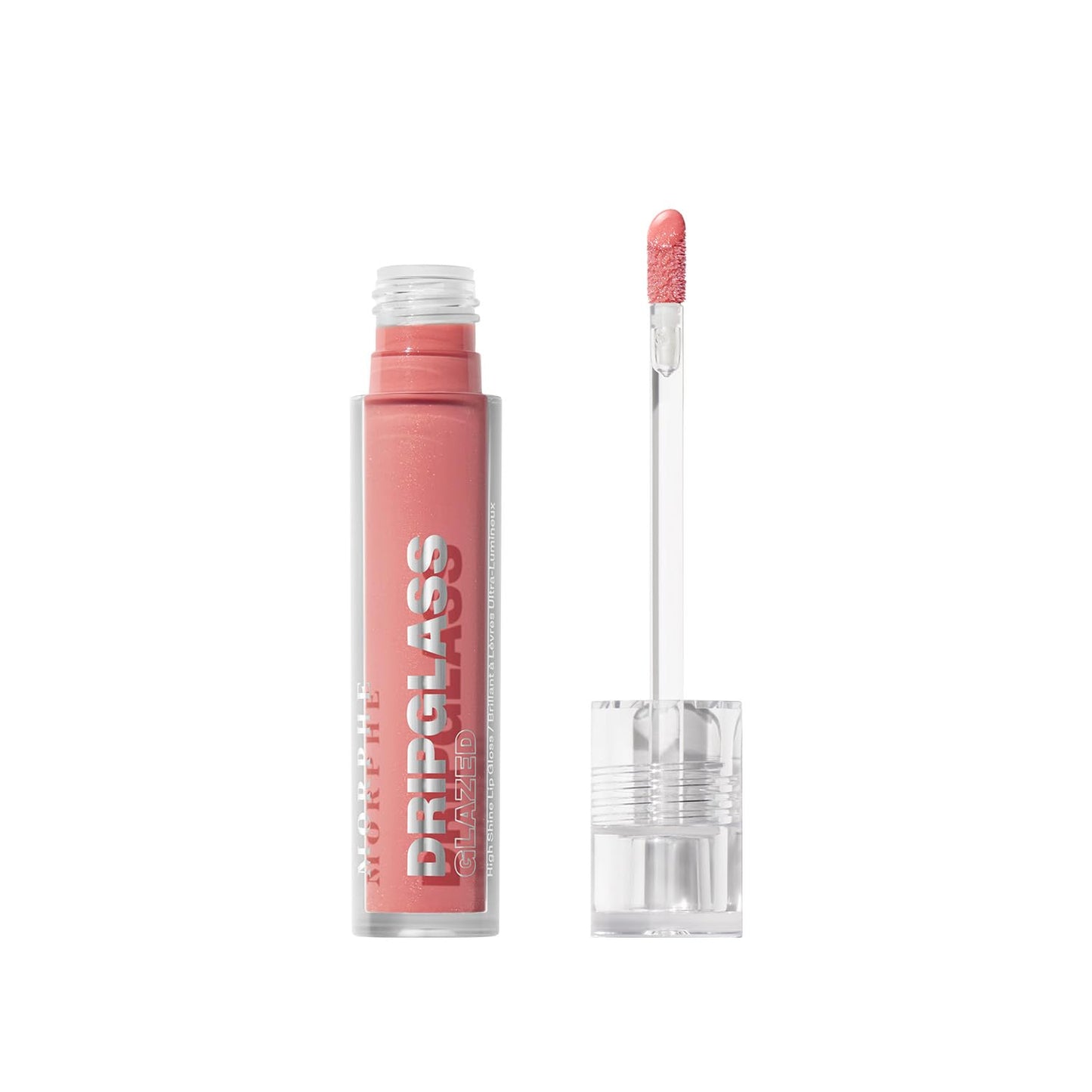 MORPHE Dripglass High Shine Lip Gloss - Semi-Sheer or Full Coverage Lip Color with Glass-Like Shine and Nonsticky Finish - Infused With Squalane & Vitamin E - Polished Peach (0.13 Fl Oz)