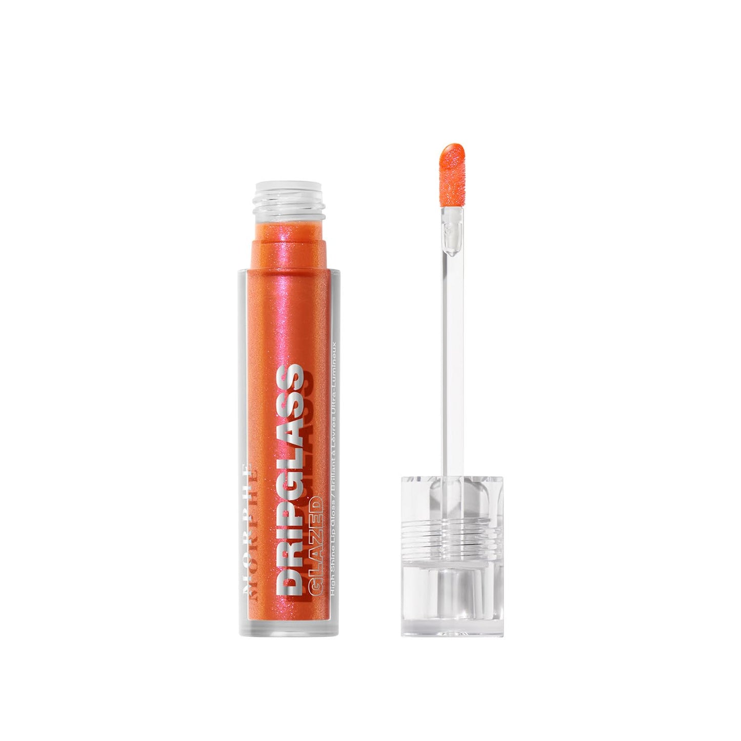 MORPHE Dripglass High Shine Lip Gloss - Semi-Sheer or Full Coverage Lip Color with Glass-Like Shine and Nonsticky Finish - Infused With Squalane & Vitamin E - Polished Peach (0.13 Fl Oz)
