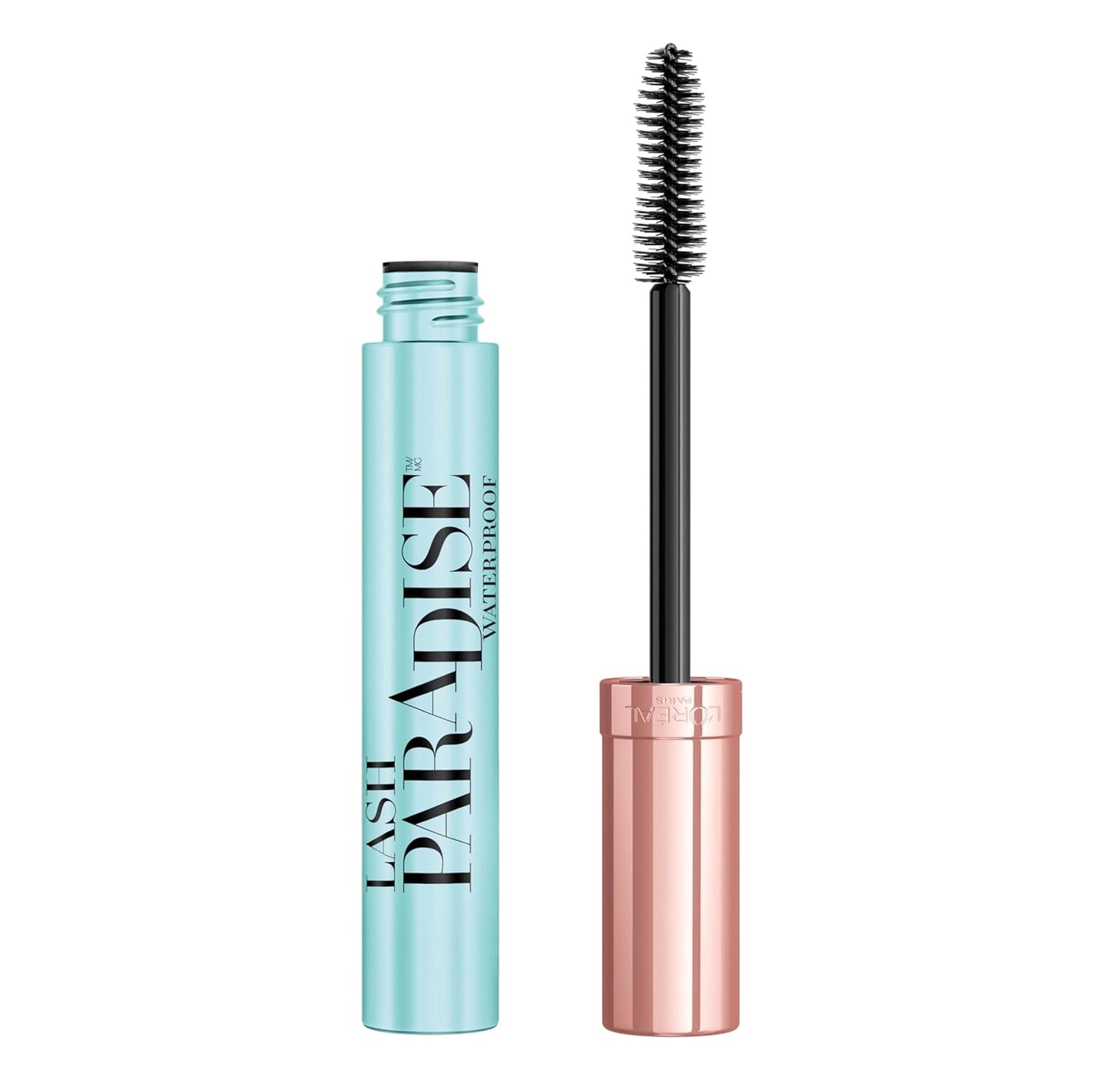 L'Oreal Paris Voluminous Lash Paradise Mascara Primer Base 0.27 Fluid Ounce & Waterproof Mascara Blackest Black 0.25 Fluid Ounce Bundle