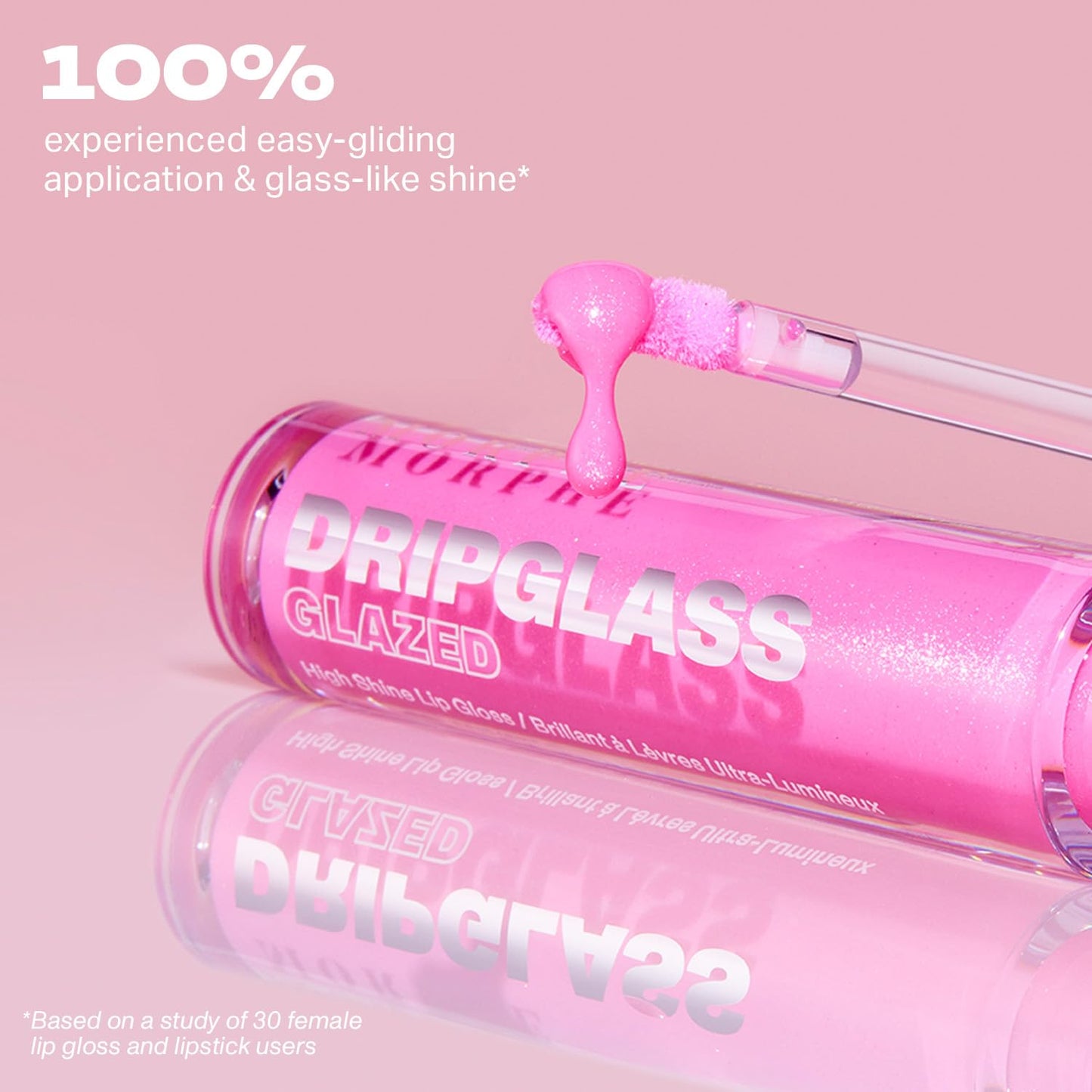 MORPHE Dripglass High Shine Lip Gloss - Semi-Sheer or Full Coverage Lip Color with Glass-Like Shine and Nonsticky Finish - Infused With Squalane & Vitamin E - Polished Peach (0.13 Fl Oz)