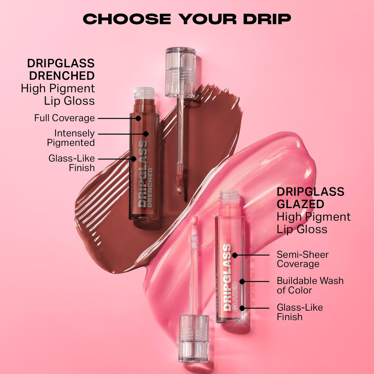 MORPHE Dripglass High Shine Lip Gloss - Semi-Sheer or Full Coverage Lip Color with Glass-Like Shine and Nonsticky Finish - Infused With Squalane & Vitamin E - Polished Peach (0.13 Fl Oz)