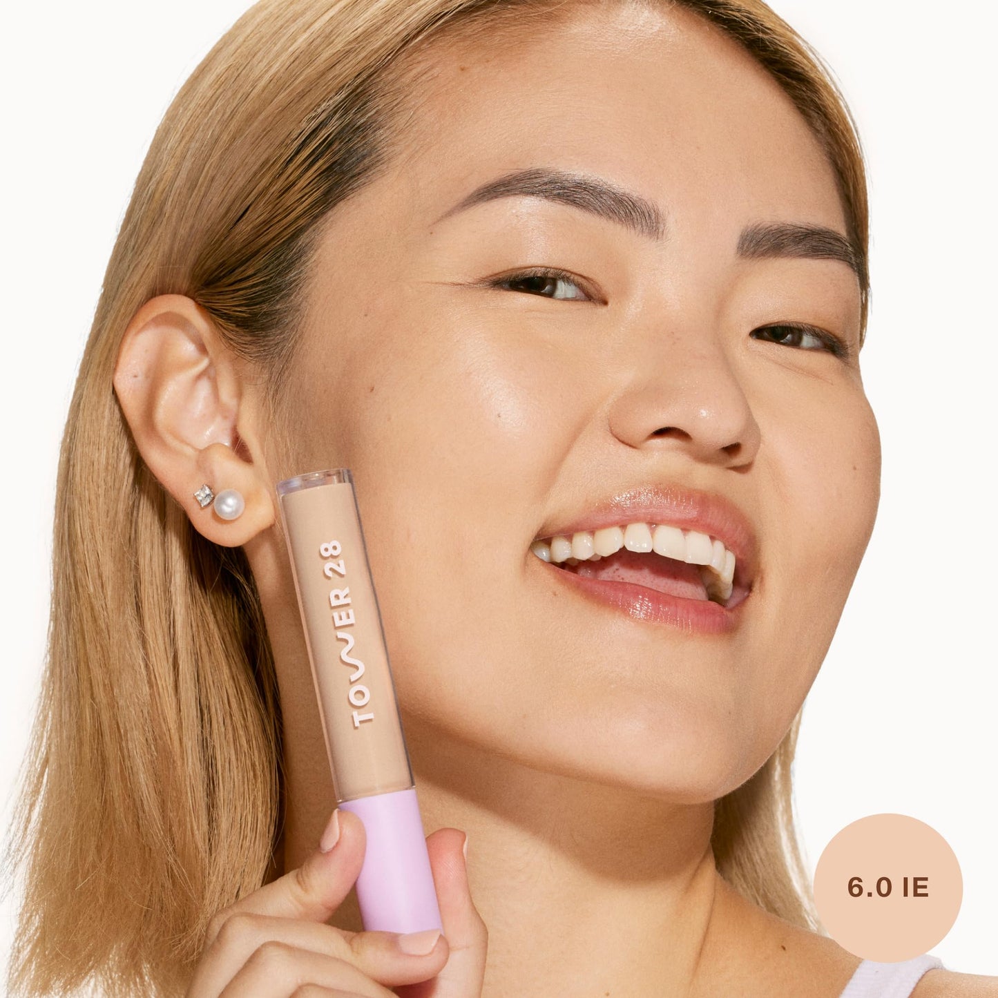 Tower 28 Beauty Swipe Serum Concealer - Hydrating Buildable Medium-Coverage Concealer with Skincare Benefits for Sensitive Skin - Shade 1.0 BH, Very Fair with Cool Undertones, 0.22 Fl Oz