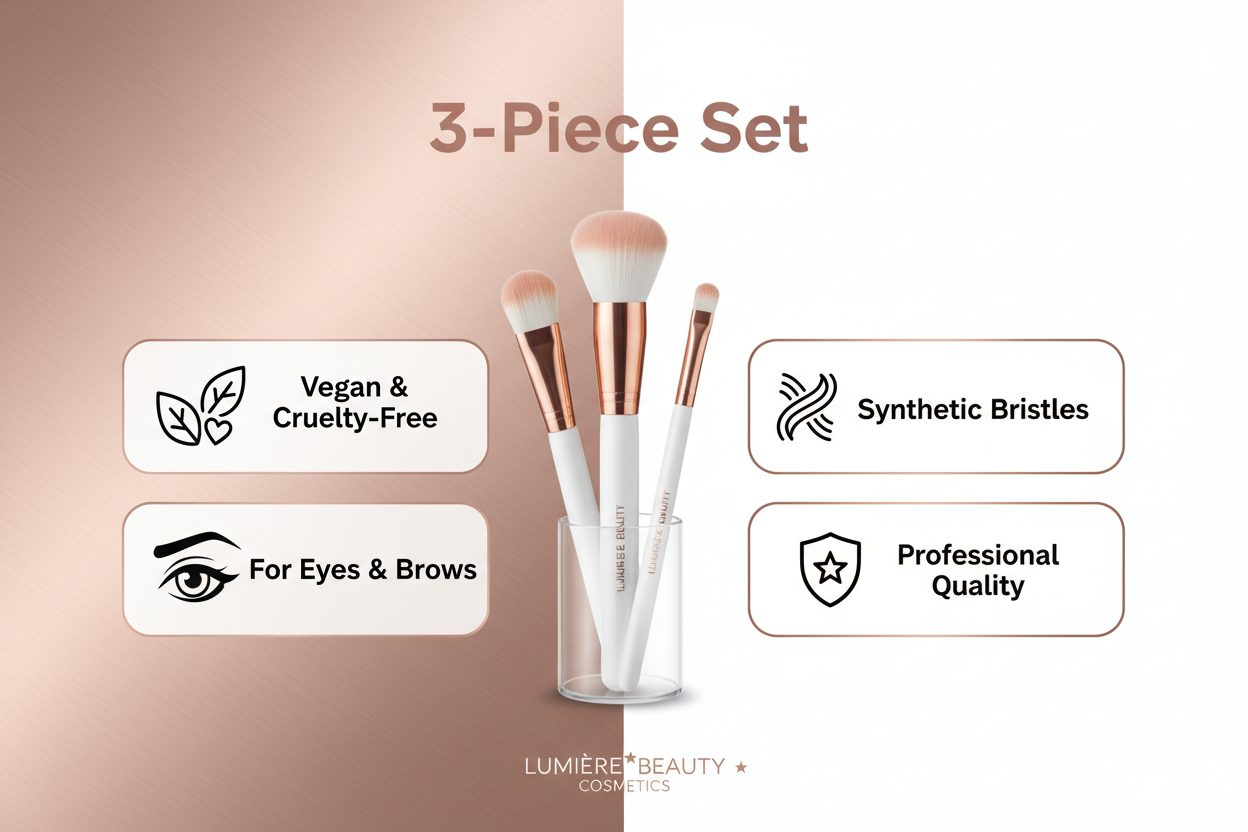 Real Techniques Eye Shade & Blend Brush Trio - Vegan & Cruelty-Free