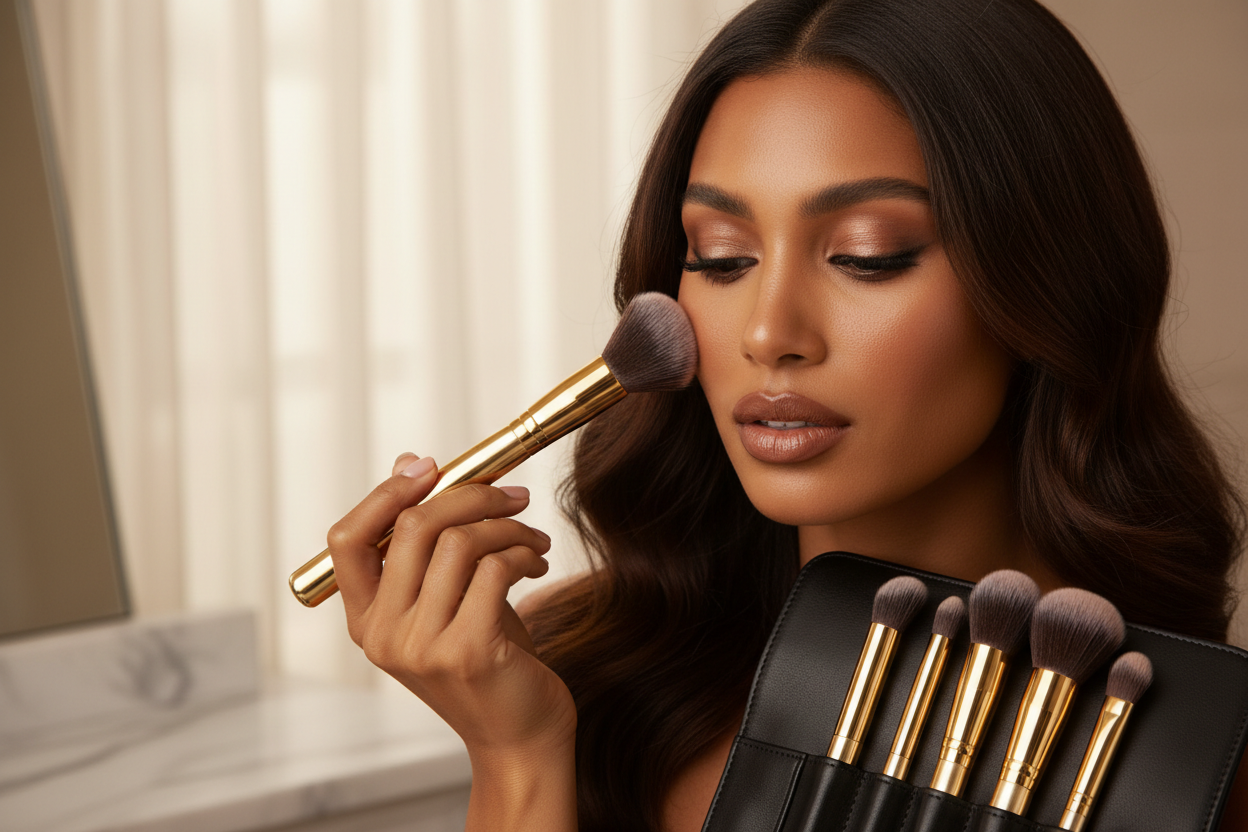 Makeup Brushes Set 12 Piece - Professional Synthetic Bristles with Case