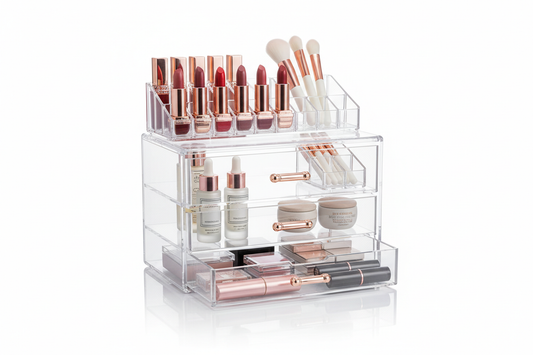 Vtopmart 3 Tier Clear Makeup Organizer with Drawer - Acrylic Storage