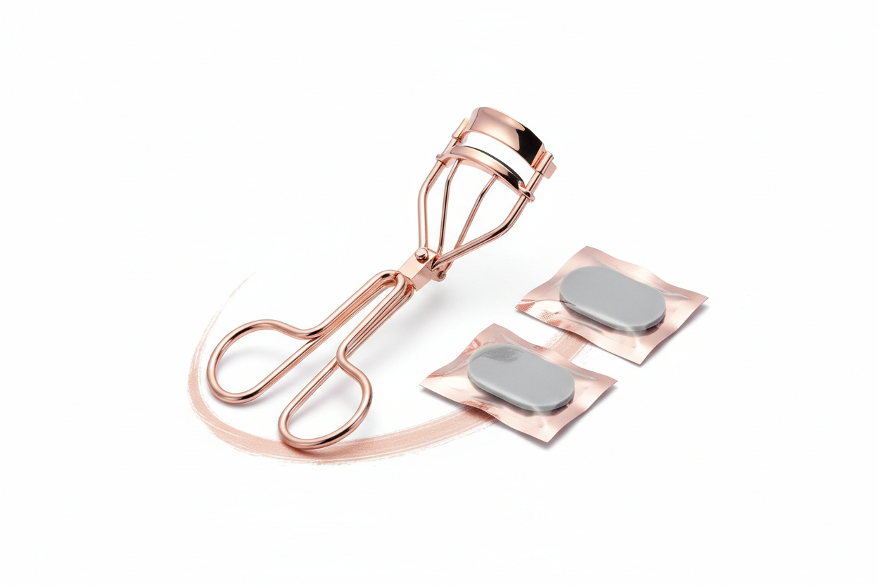 Kaasage Eyelash Curler - Professional Stainless Steel with 6 Pads