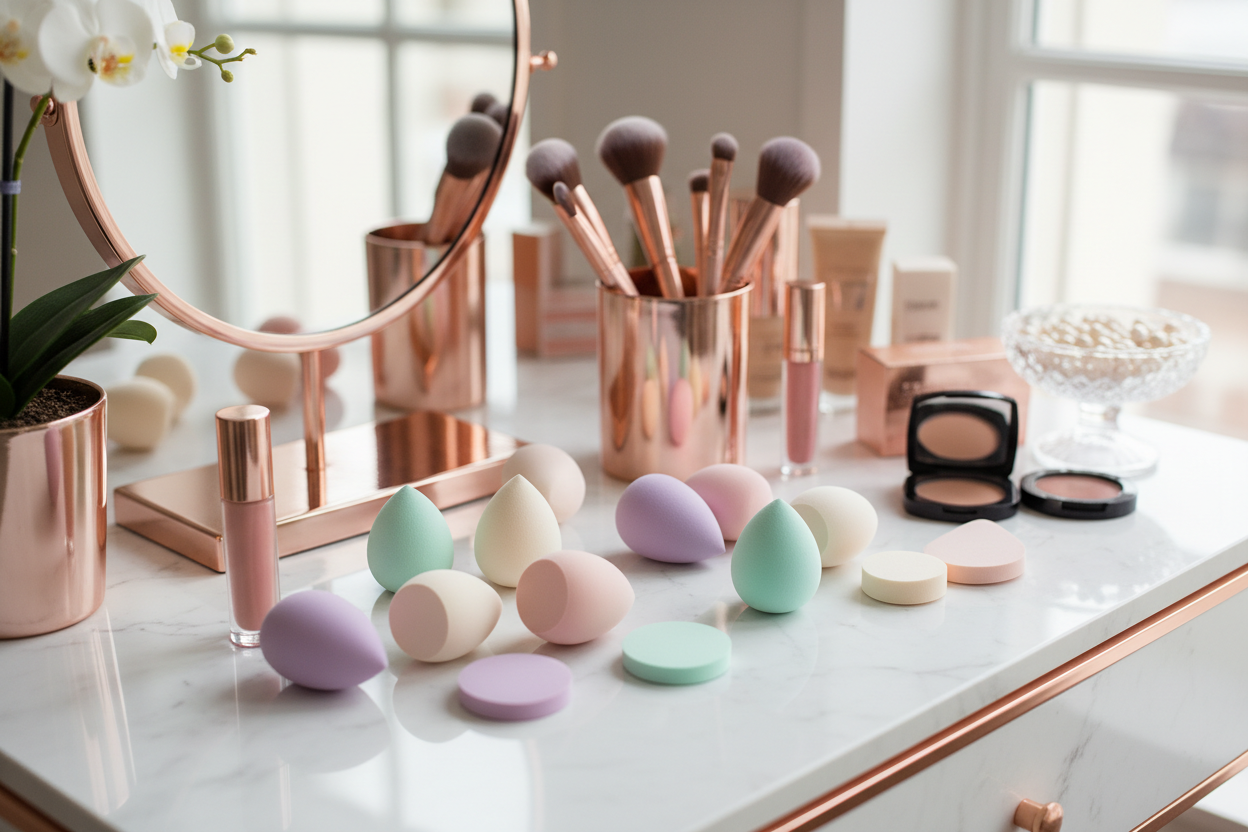 14PCS Makeup Sponge Set - Beauty Blenders with Mini Sponges & Powder Puffs